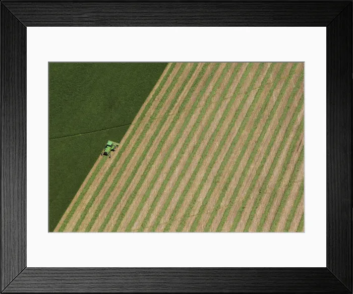 Framed Print : Tractor in field, Montana, USA Framed Print : Tractor in field, Montana, USA