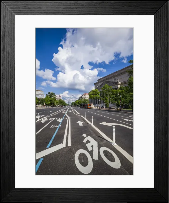 Framed Print : USA, District of Columbia, Washington, bike lane, Pennsylvania Avenue Framed Print : USA, District of Columbia, Washington, bike lane, Pennsylvania Avenue