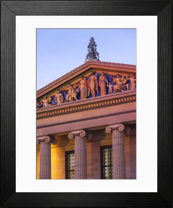 Framed Print : USA, Pennsylvania, Philadelphia, Philadelphia Museum of Art, exterior detail, dusk Framed Print : USA, Pennsylvania, Philadelphia, Philadelphia Museum of Art, exterior detail, dusk