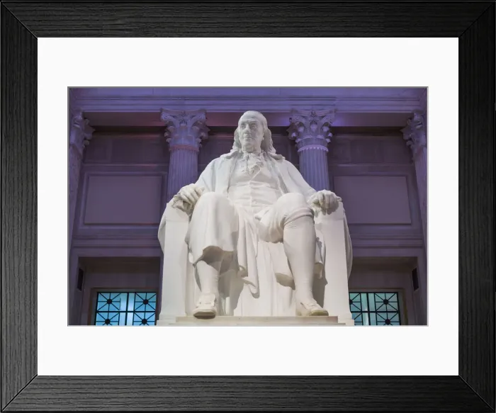 Framed Print : USA, Pennsylvania, Philadelphia, The Franklin Institute, statue of Benjamin Franklin Framed Print : USA, Pennsylvania, Philadelphia, The Franklin Institute, statue of Benjamin Franklin