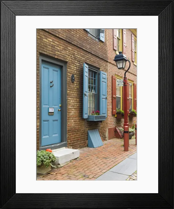 Framed Print : USA, Pennsylvania, Philadelphia, Elfreths Alley, oldest residential street