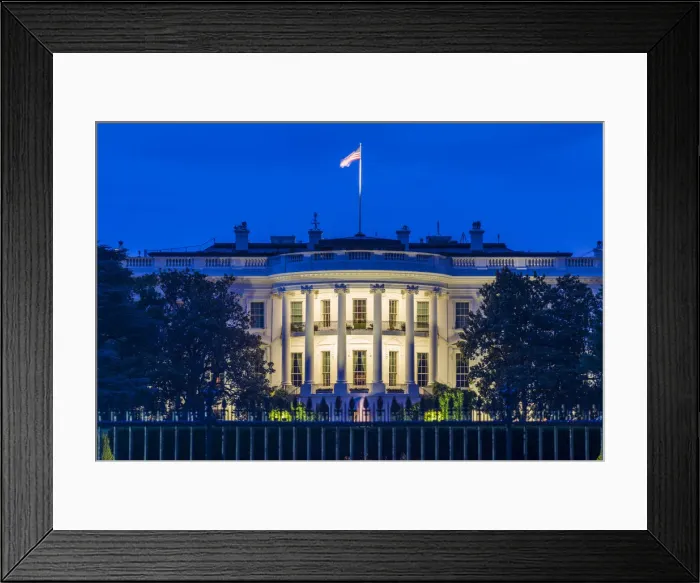 Framed Print : USA, District of Columbia, Washington, The White House, view from The Ellipse Framed Print : USA, District of Columbia, Washington, The White House, view from The Ellipse