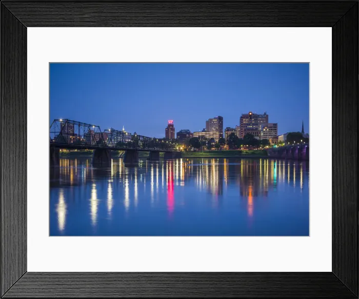 Framed Print : USA, Pennsylvania, Harrisburg, skyline from the Susquehana River Framed Print : USA, Pennsylvania, Harrisburg, skyline from the Susquehana River