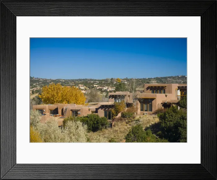 Framed Print : USA, New Mexico, Santa Fe, Houses in traditional adobe style Framed Print : USA, New Mexico, Santa Fe, Houses in traditional adobe style
