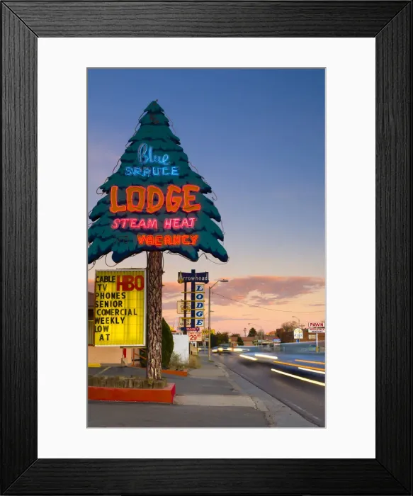 Framed Print : USA, New Mexico, Route 66, Gallup, Motel signs