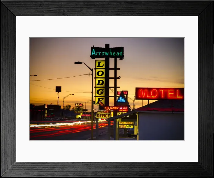 Framed Print : USA, New Mexico, Route 66, Gallup, Motel signs Framed Print : USA, New Mexico, Route 66, Gallup, Motel signs