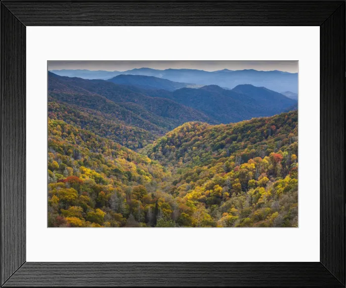 Framed Print : USA, North Carolina, Great Smoky Mountains National Park, autumn panorama from Newfound Framed Print : USA, North Carolina, Great Smoky Mountains National Park, autumn panorama from Newfound