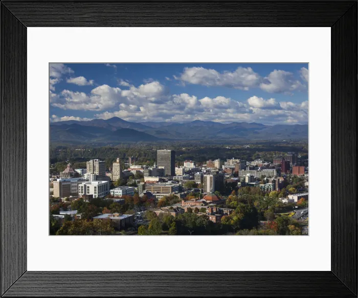 Framed Print : USA, North Carolina, Asheville, elevated city skyline Framed Print : USA, North Carolina, Asheville, elevated city skyline