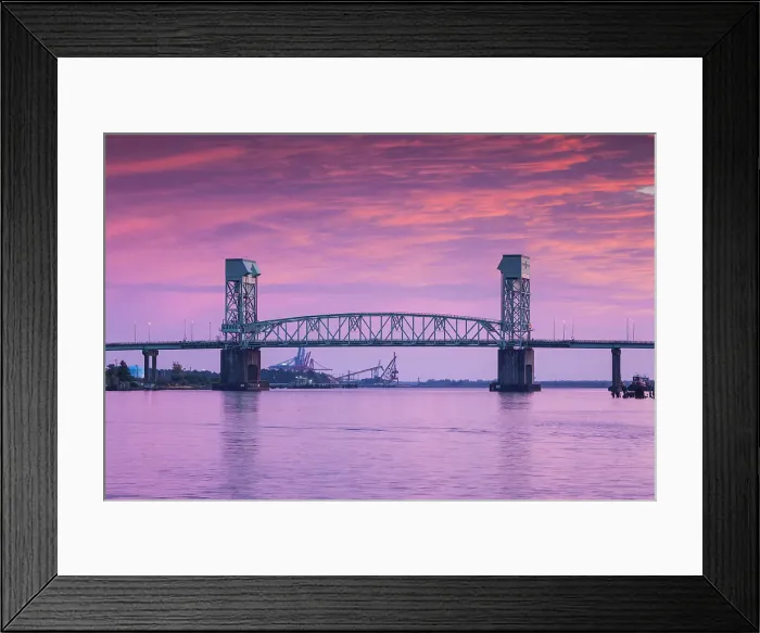 Framed Print : USA, North Carolina, Wilmington, Cape Fear Memorial Bridge Framed Print : USA, North Carolina, Wilmington, Cape Fear Memorial Bridge