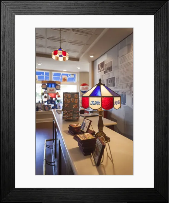 Framed Print : USA, North Carolina, New Bern, Birthplace of Pepsi-Cola, softdrink created by pharmacist Framed Print : USA, North Carolina, New Bern, Birthplace of Pepsi-Cola, softdrink created by pharmacist