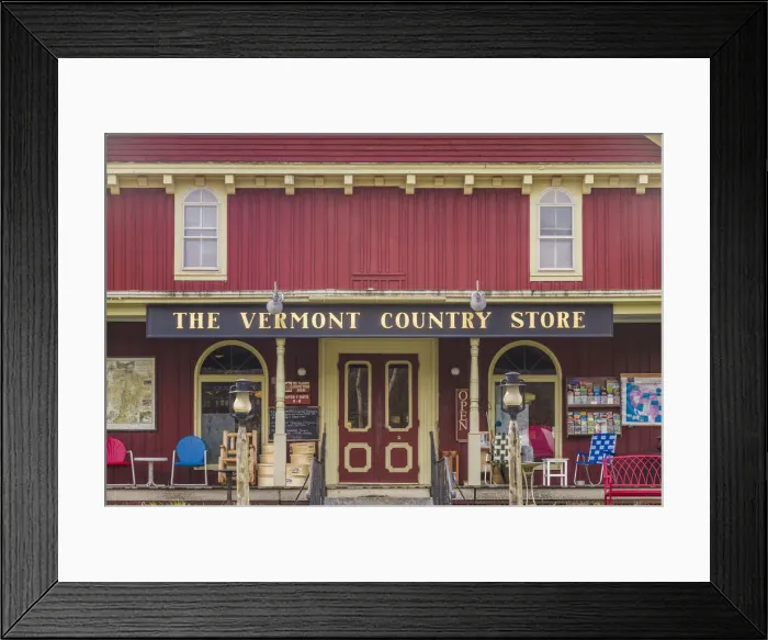 Framed Print : USA, New England, Vermont, Rockingham, The Vermont Country Store, exterior