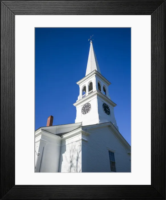 Framed Print : USA, New England, Vermont, town church Framed Print : USA, New England, Vermont, town church
