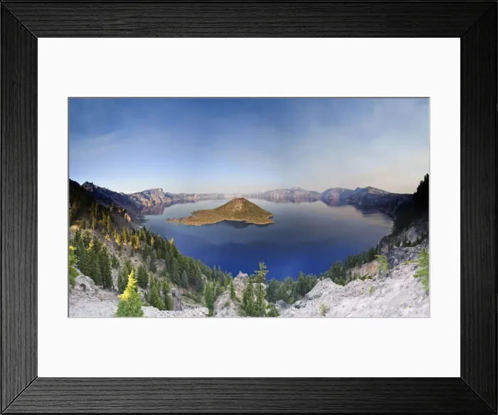 Framed Print : USA, Oregon, Crater Lake National Park, Crater Lake and Wizard Island Framed Print : USA, Oregon, Crater Lake National Park, Crater Lake and Wizard Island