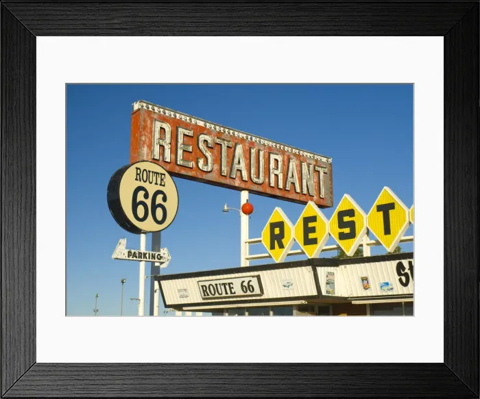 Framed Print : USA, New Mexico, Route 66, Santa Rosa, The Route 66 Restaurant