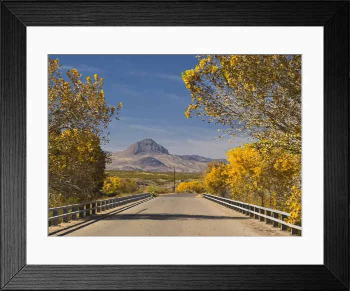 Framed Print : USA, New Mexico, Bridge over the Rio Grande near Socorro. Strawberry Peak