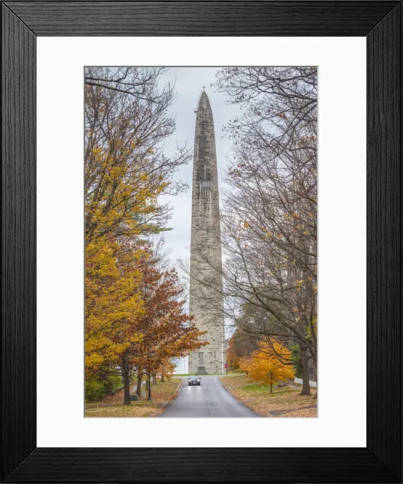 Framed Print : USA, New England, Vermont, Bennington, The Bennington Monument, autumn