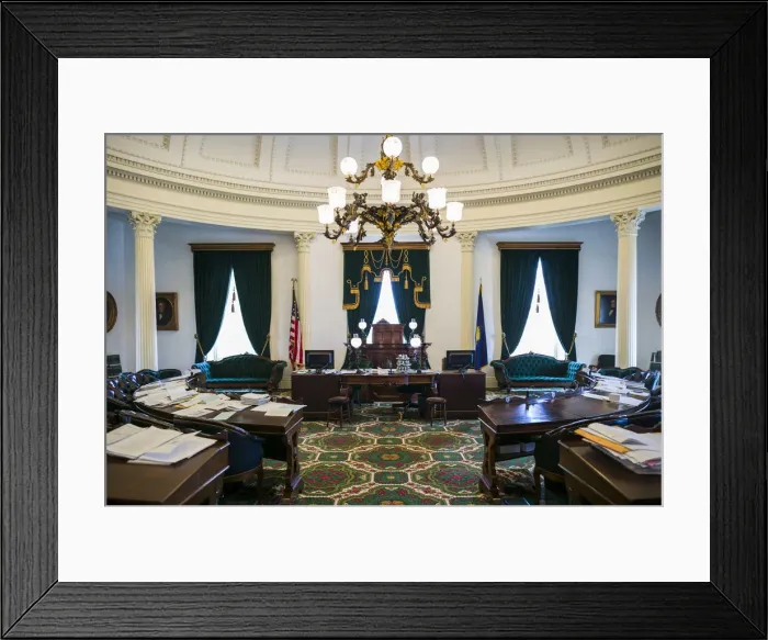 Framed Print : USA, Vermont, Montpelier, Vermont State House, Vermont State Senate chamber Framed Print : USA, Vermont, Montpelier, Vermont State House, Vermont State Senate chamber