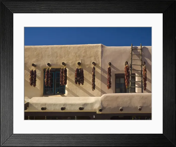Framed Print : USA, New Mexico, Taos, Drying chillis Framed Print : USA, New Mexico, Taos, Drying chillis
