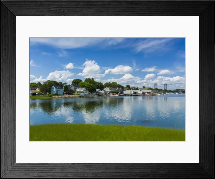 Framed Print : USA, New Hampshire, Portsmouth, houses along Piscatauqua River Framed Print : USA, New Hampshire, Portsmouth, houses along Piscatauqua River