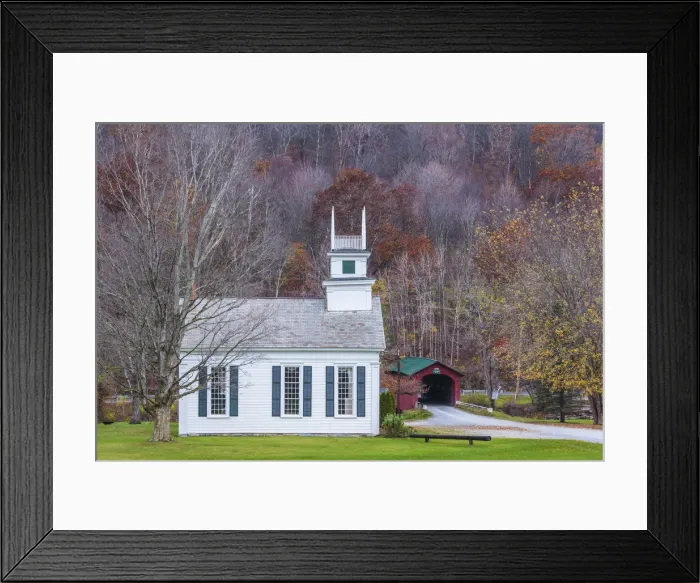 Framed Print : USA, New England, Vermont, West Arlington, town church, autumn Framed Print : USA, New England, Vermont, West Arlington, town church, autumn