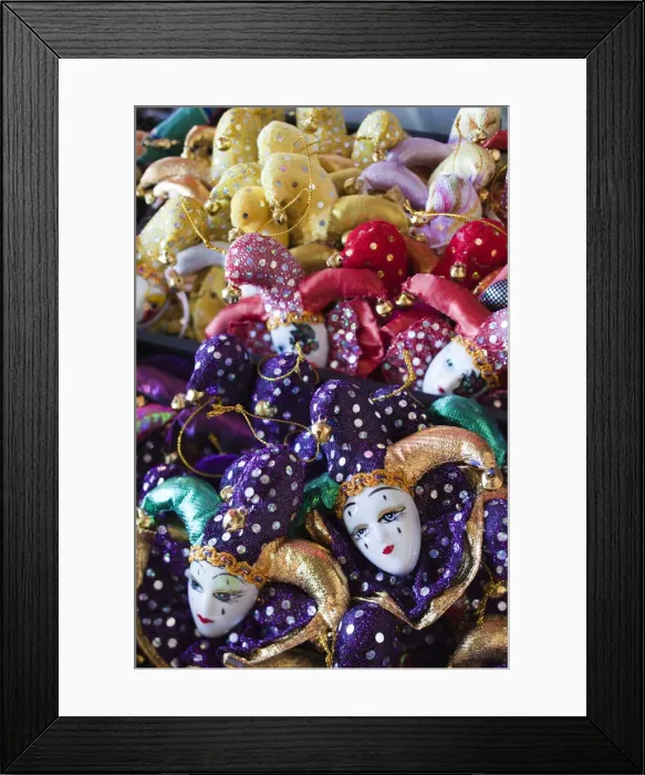 Framed Print : USA, Louisiana, New Orleans, French Quarter, French Market, miniature masks Framed Print : USA, Louisiana, New Orleans, French Quarter, French Market, miniature masks