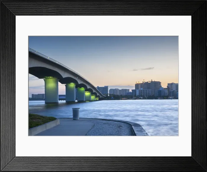 Framed Print : United States, Florida, Sarasota, John Ringling Bridge Causeway, Bird Key Park, Sarasota Framed Print : United States, Florida, Sarasota, John Ringling Bridge Causeway, Bird Key Park, Sarasota