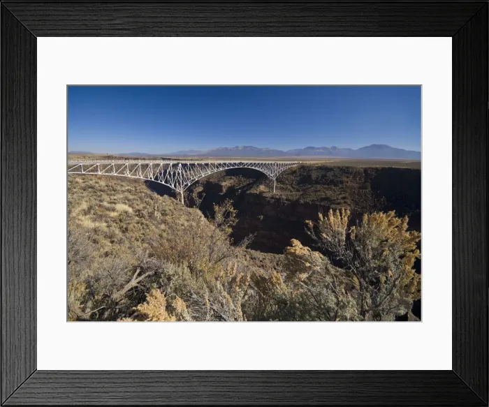 Framed Print : USA, New Mexico, near Taos, Rio Grande Gorge Bridge & US Route 64 Framed Print : USA, New Mexico, near Taos, Rio Grande Gorge Bridge & US Route 64