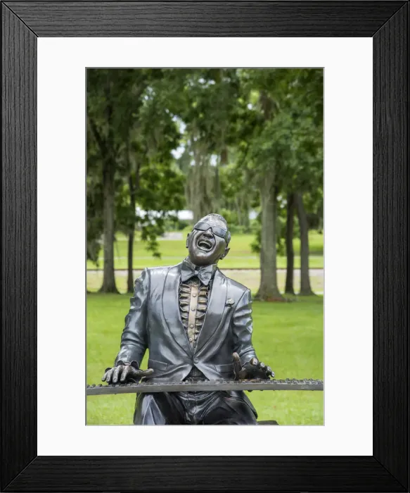 Framed Print : USA, Florida, Greenville, Ray Charles Memorial, Bronze Statue, Haffye Hayes Park