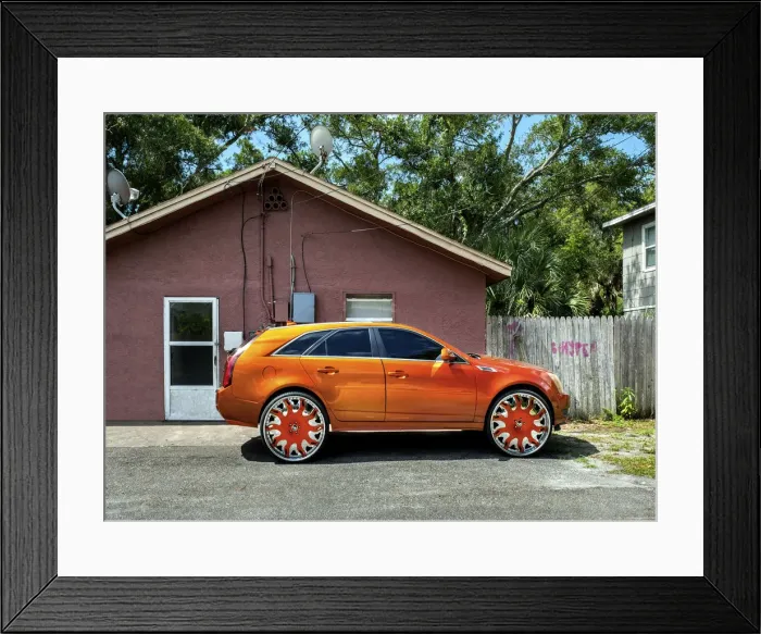 Framed Print : USA, Florida, Saint Petersburg, Big Wheel Custom Car, African-American Neighborhood Framed Print : USA, Florida, Saint Petersburg, Big Wheel Custom Car, African-American Neighborhood