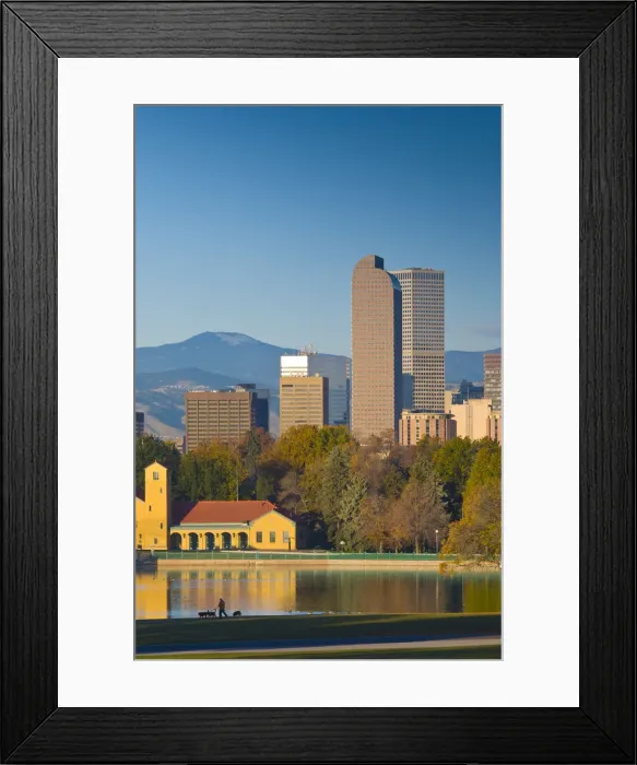 Framed Print : USA, Colorado, Denver, Skyline across the Denver City Park Framed Print : USA, Colorado, Denver, Skyline across the Denver City Park