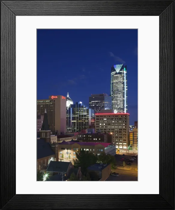 Framed Print : USA, Oklahoma, Oklahoma City, elevated city skyline with Devon Tower Framed Print : USA, Oklahoma, Oklahoma City, elevated city skyline with Devon Tower