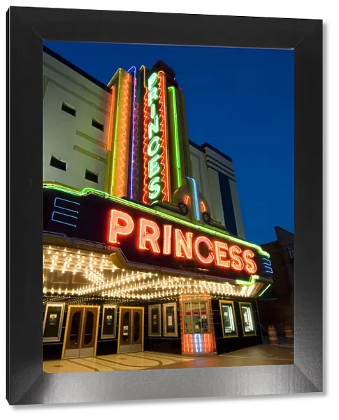 USA, Alabama, Decatur, Dusk, Princess Theatre, Silent Film and Vaudeville Playhouse