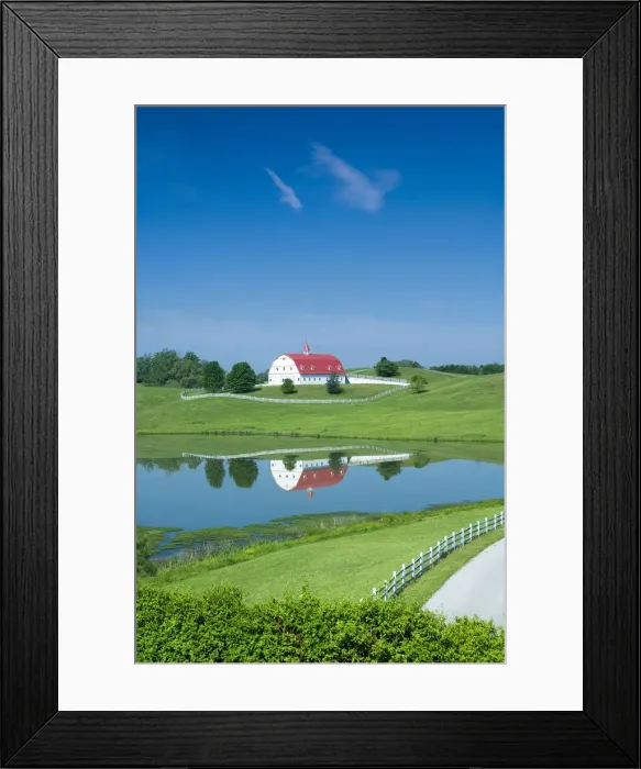 Framed Print : USA, Alabama, Warrior, Barn, Red Roof, Lake Framed Print : USA, Alabama, Warrior, Barn, Red Roof, Lake