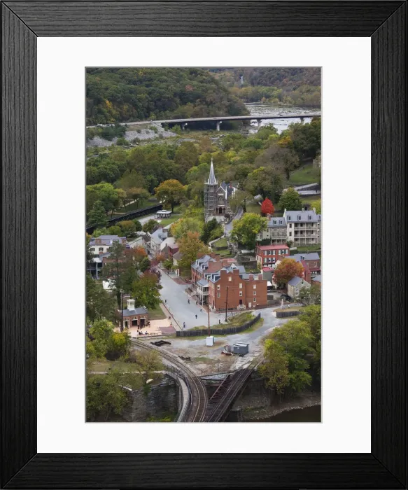 Framed Print : USA, West Virginia, Harpers Ferry, Harpers Ferry National Historic Park, high angle Framed Print : USA, West Virginia, Harpers Ferry, Harpers Ferry National Historic Park, high angle