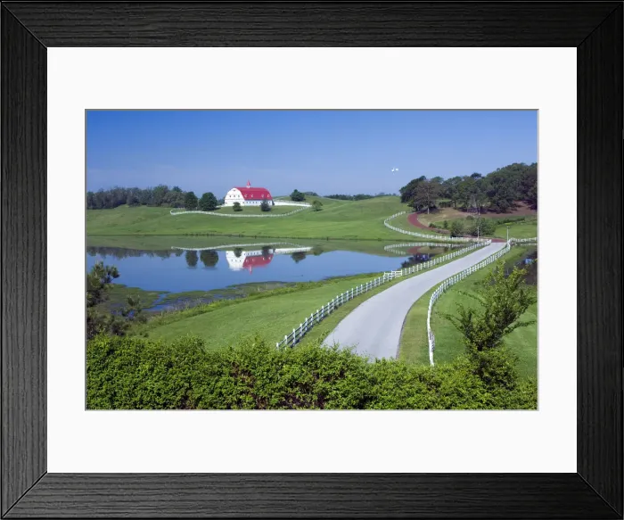 Framed Print : USA, Alabama, Warrior, Barn, Red Roof, Farm, Lake Framed Print : USA, Alabama, Warrior, Barn, Red Roof, Farm, Lake