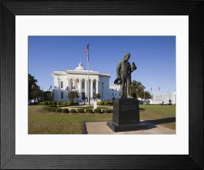 Framed Print : USA, Alabama, Montgomery, Alabama State Capitol, Police Monument