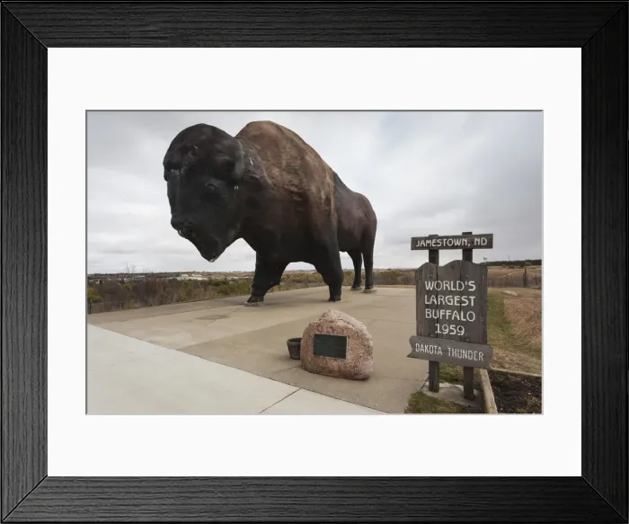 Framed Print : USA, North Dakota, Jamestown, Worlds Largest Buffalo Framed Print : USA, North Dakota, Jamestown, Worlds Largest Buffalo