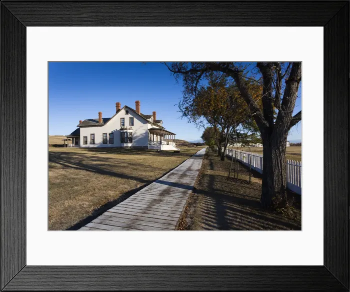 Framed Print : USA, North Dakota, Mandan, Fort Abraham Lincoln State Park, Custer House, residence of Lt Framed Print : USA, North Dakota, Mandan, Fort Abraham Lincoln State Park, Custer House, residence of Lt