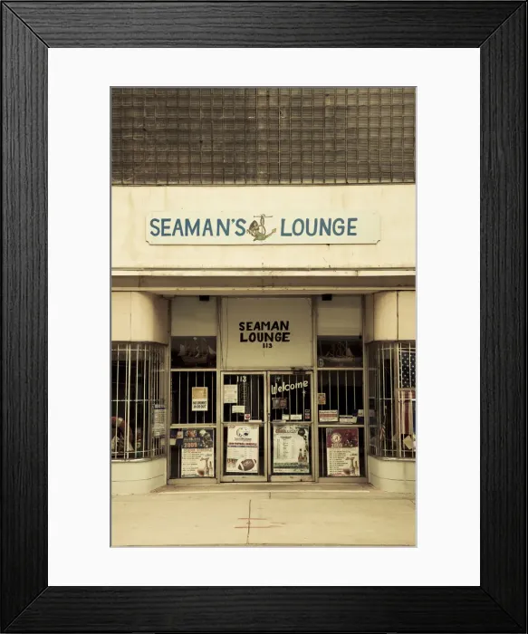 Framed Print : USA, Alabama, Mobile, Dauphin Street, Seamans Lounge Bar