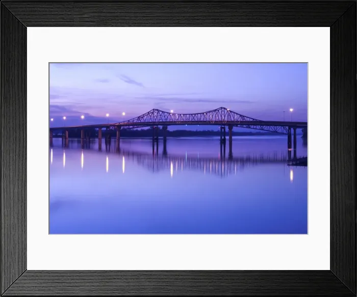 Framed Print : USA, Alabama, Decatur, Steamboat Bill Memorial Bridge, Tennessee River, Dawn Framed Print : USA, Alabama, Decatur, Steamboat Bill Memorial Bridge, Tennessee River, Dawn
