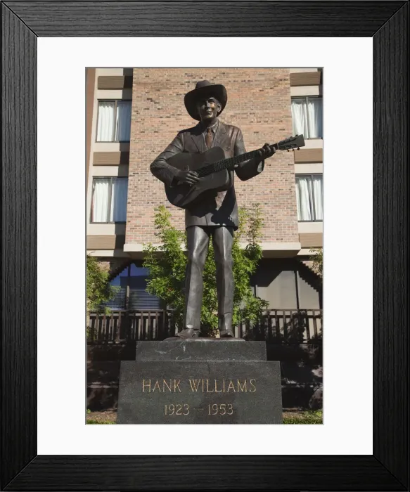 Framed Print : USA, Alabama, Montgomery, statue of singer and Alabama native, Hank Williams Framed Print : USA, Alabama, Montgomery, statue of singer and Alabama native, Hank Williams