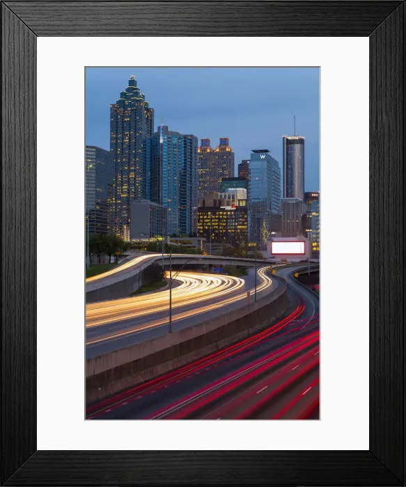 Framed Print : Interstate I-85 leading into Downtown Atlanta, Georgia, United States of America Framed Print : Interstate I-85 leading into Downtown Atlanta, Georgia, United States of America