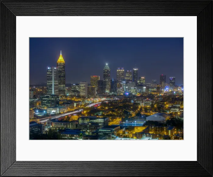 Framed Print : Elevated view over Interstate 85 passing the Atlanta skyline, Atlanta, Georgia, United Framed Print : Elevated view over Interstate 85 passing the Atlanta skyline, Atlanta, Georgia, United