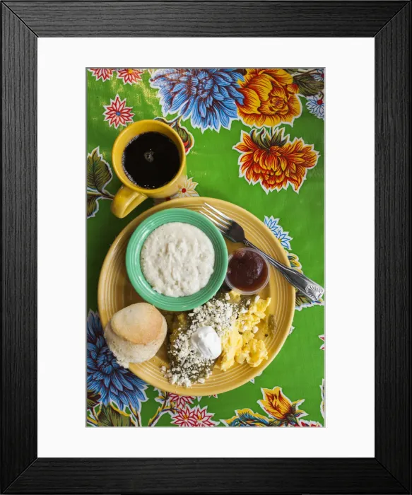 Framed Print : USA, Georgia, Atlanta, grits, biscuits and eggs, breakfast and the Flying Biscuit cafe Framed Print : USA, Georgia, Atlanta, grits, biscuits and eggs, breakfast and the Flying Biscuit cafe