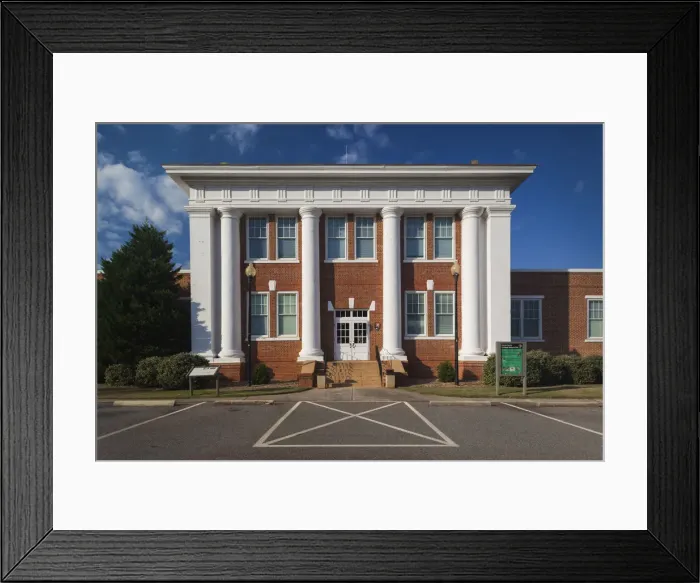 Framed Print : USA, Georgia, Plains, Jimmy Carter National Historic Site, former Plains High School Framed Print : USA, Georgia, Plains, Jimmy Carter National Historic Site, former Plains High School