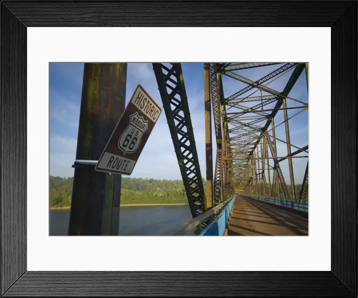 Framed Print : USA, Illinois-Missouri, nr. St. Louis, Mississippi River, Route 66, Chain of Rocks Framed Print : USA, Illinois-Missouri, nr. St. Louis, Mississippi River, Route 66, Chain of Rocks