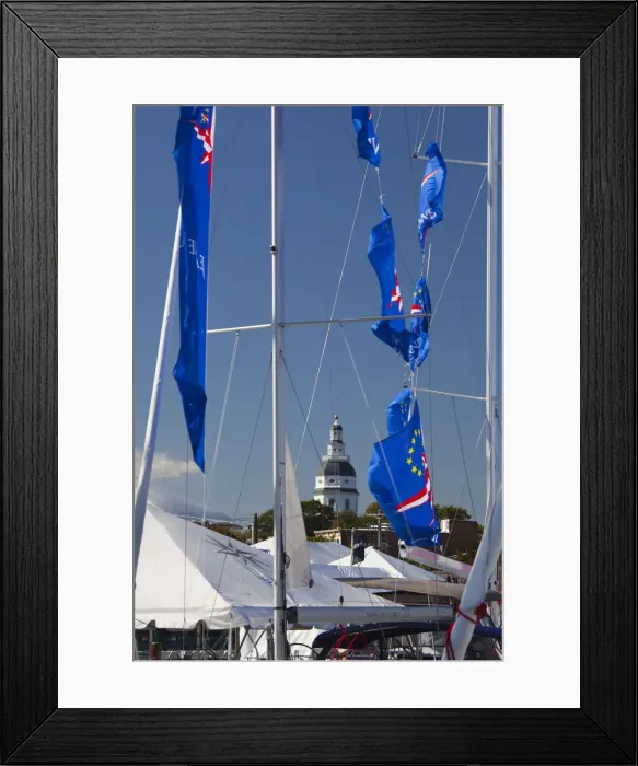 Framed Print : USA, Maryland, Annapolis, yacht marina and Maryland State House tower Framed Print : USA, Maryland, Annapolis, yacht marina and Maryland State House tower