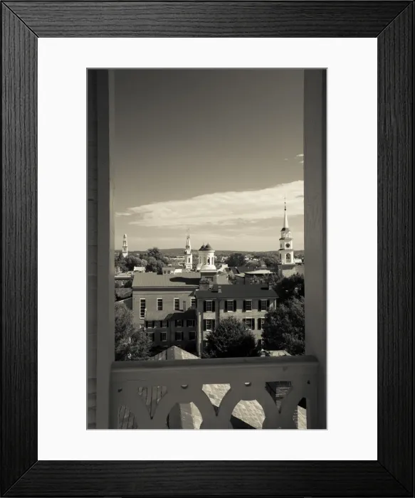 Framed Print : USA, Maryland, Frederick, town churches from city hall Framed Print : USA, Maryland, Frederick, town churches from city hall