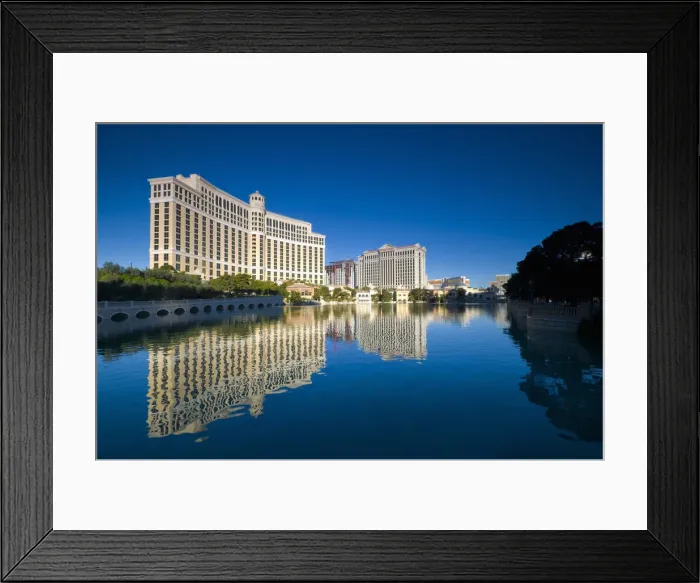Framed Print : USA, Nevada, Las Vegas, Bellagio and Caesars Palace Framed Print : USA, Nevada, Las Vegas, Bellagio and Caesars Palace