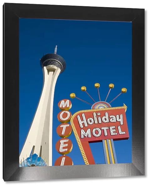 USA, Nevada, Las Vegas, Stratosphere and Holiday Motel